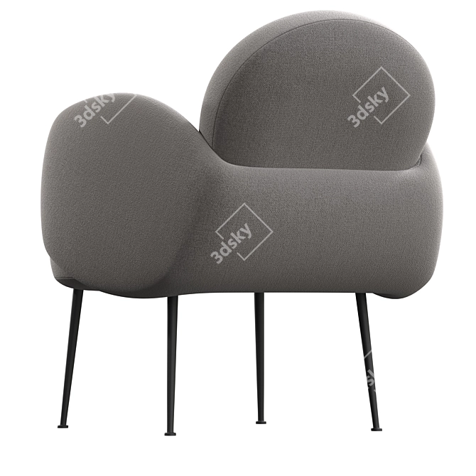 Bonnie Velvet Accent Armchair: Elegant & Comfortable 3D model image 3