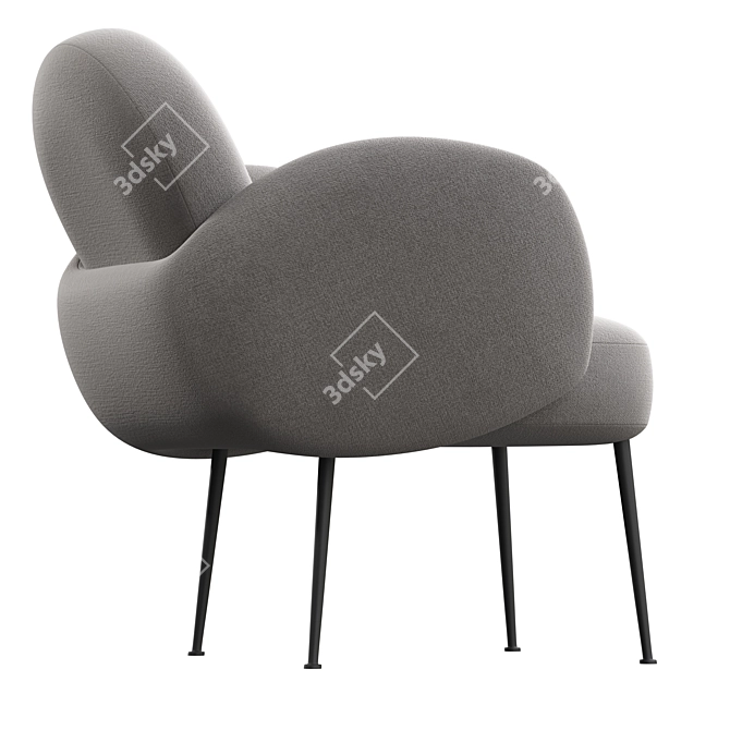 Bonnie Velvet Accent Armchair: Elegant & Comfortable 3D model image 4