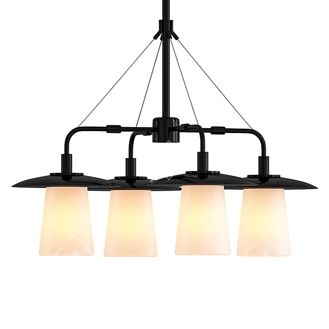 Modern Industrial Black Caps Light 3D model image 1