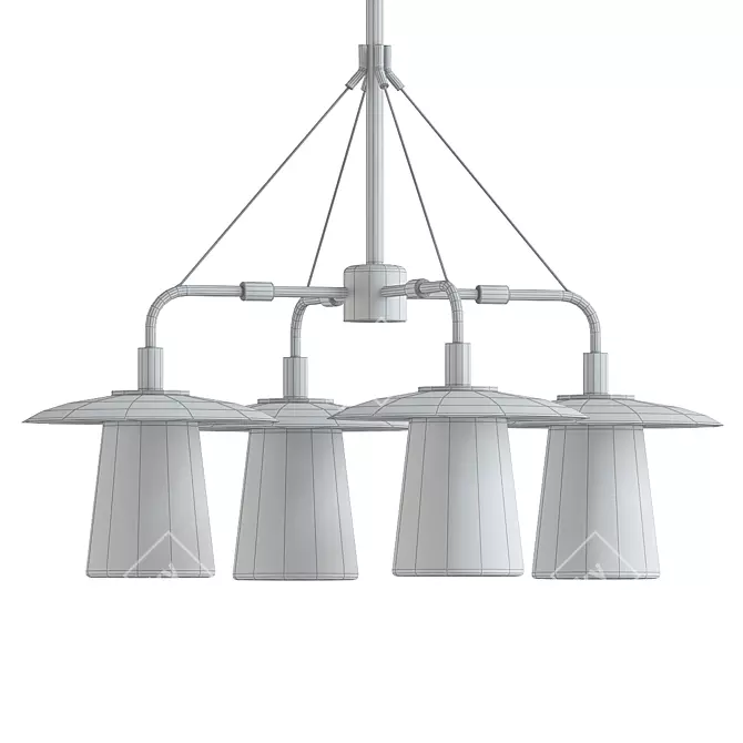 Modern Industrial Black Caps Light 3D model image 2