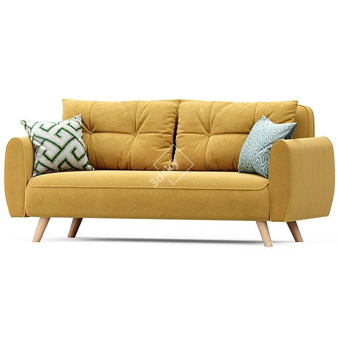 Beatrix Yellow Sofa Bed 3D model image 1