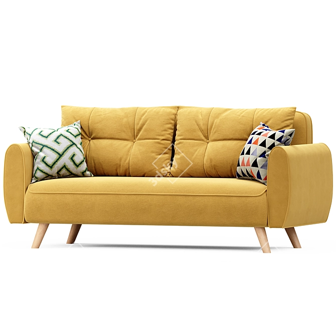 Beatrix Yellow Sofa Bed 3D model image 2