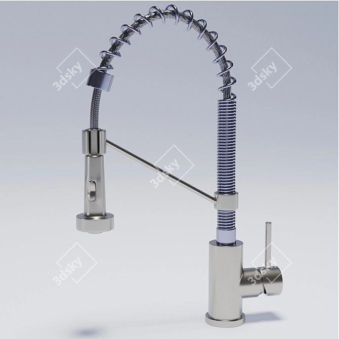 Modern Style Kitchen Faucet with Flex Hose 3D model image 1