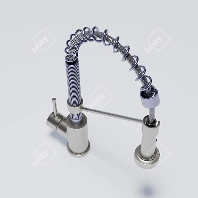 Modern Style Kitchen Faucet with Flex Hose 3D model image 4