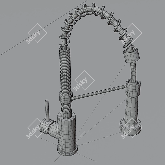 Modern Style Kitchen Faucet with Flex Hose 3D model image 6