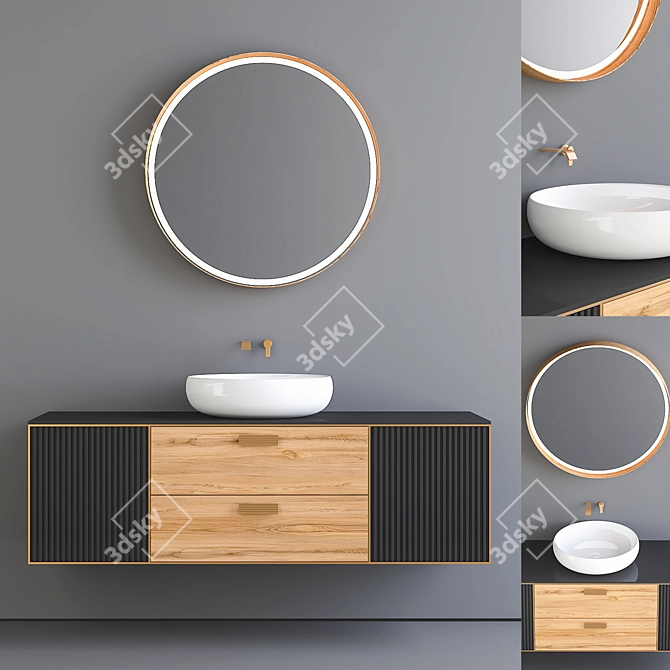 Sleek Bathroom Cabinet | no. 131 3D model image 1