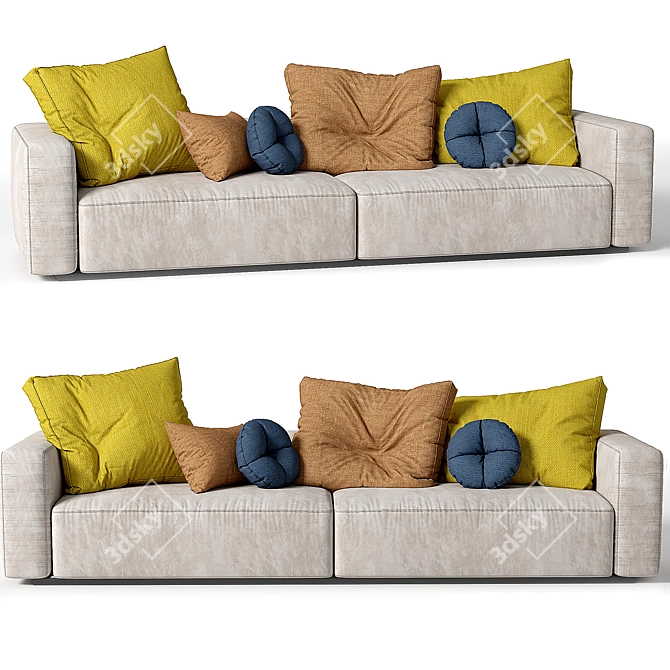 Luxurious Flexform Grandemare 2-Seat Sofa 3D model image 1