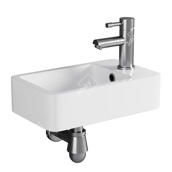 Tavistock Matrix Compact Basin - Left Tap Hole 3D model image 1