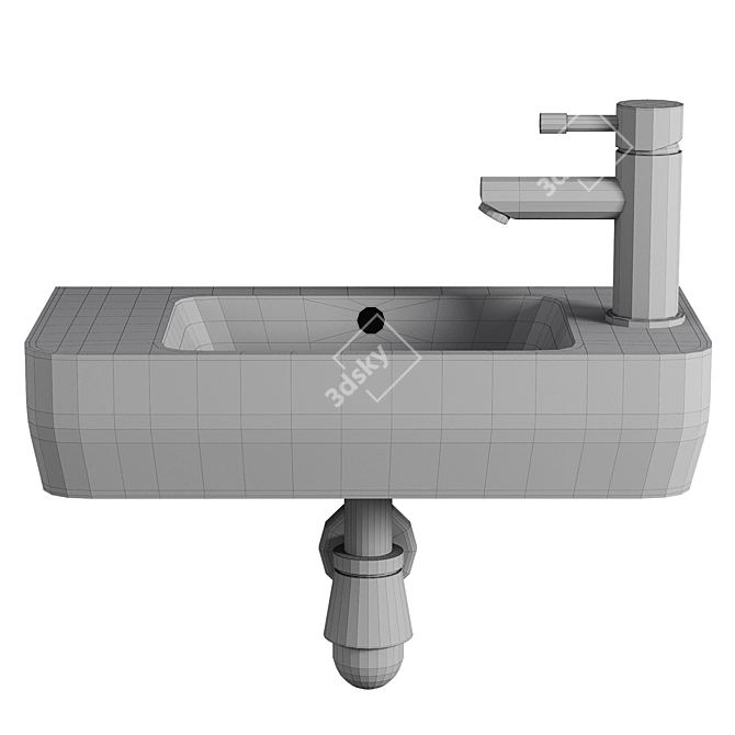 Geberit Selnova Handrinse Basin: White Elegance 3D model image 3