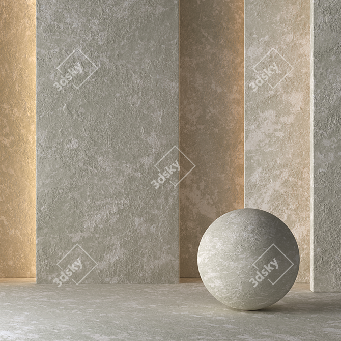 Seamless Concrete Tile Collection 3D model image 2