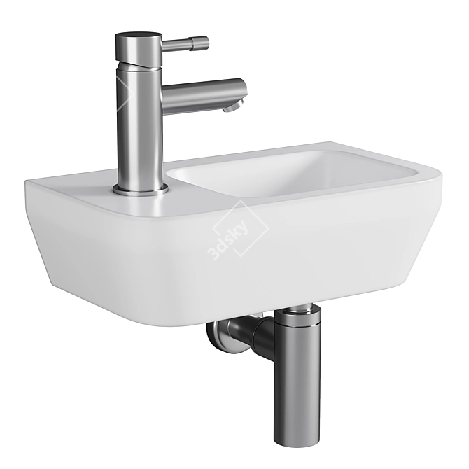 Sleek VitrA Integra Wall Basin 3D model image 1