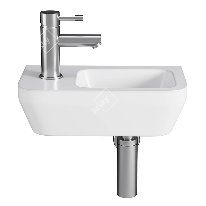 Sleek VitrA Integra Wall Basin 3D model image 2