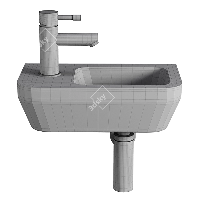 Sleek VitrA Integra Wall Basin 3D model image 3