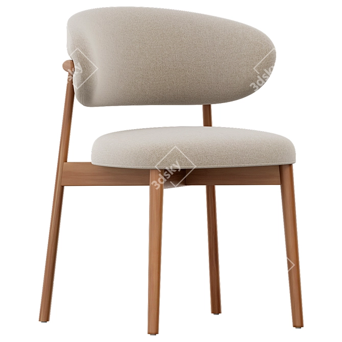 Calligaris Oleandro Wood Chair: Elegant and Functional 3D model image 1