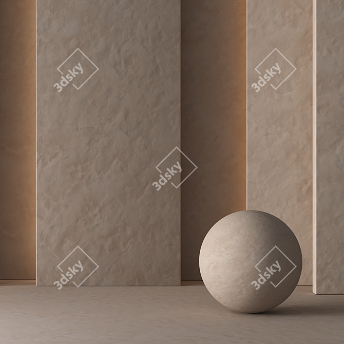 Seamless Concrete Plaster Tiles 3D model image 3