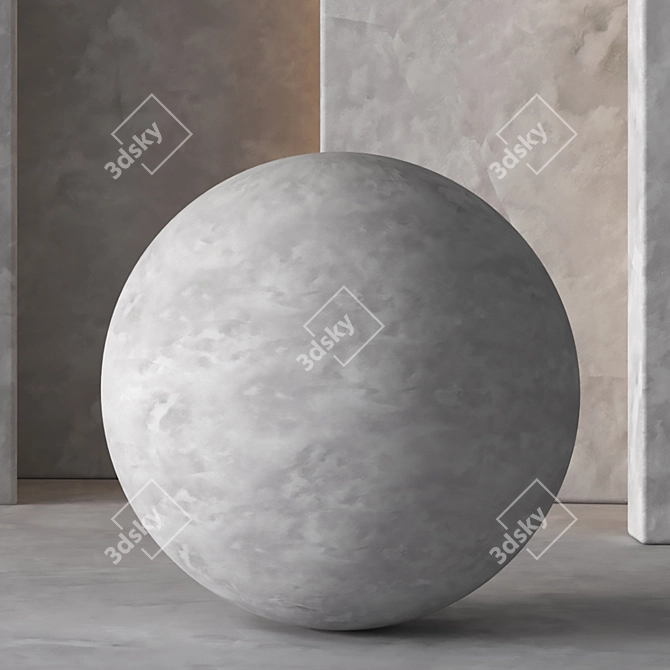 Seamless Concrete Plaster Tiles 3D model image 6