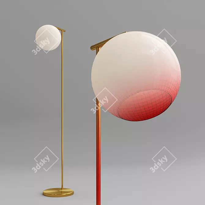 Elegant Glass Floor Lamp 3D model image 2