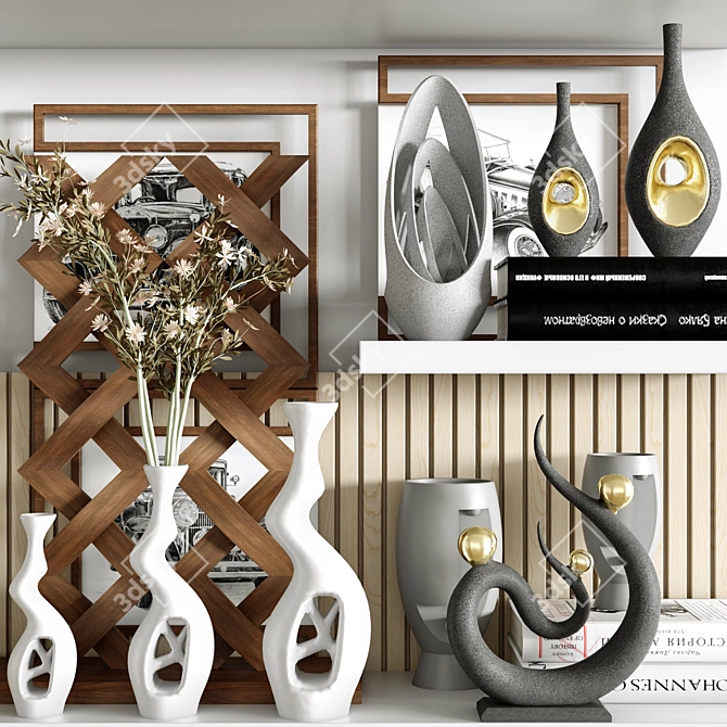 Elegant Decorative Set 04 3D model image 2