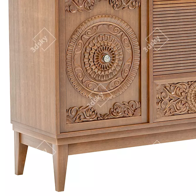 Elegant Oak Sideboard - ME0073 3D model image 4