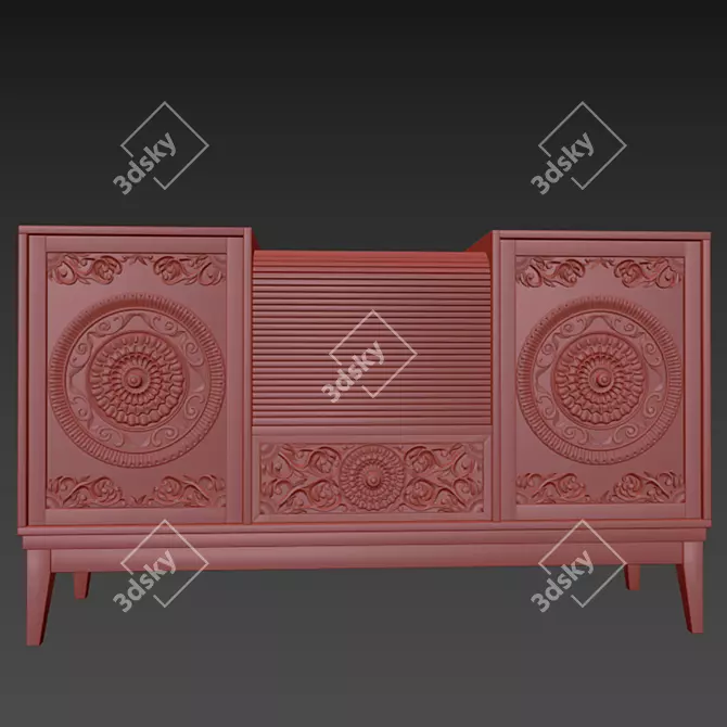 Elegant Oak Sideboard - ME0073 3D model image 6