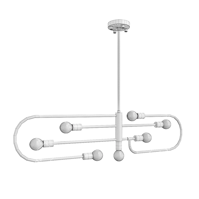 Neutra 6"W Pendant: Sleek, Matte Black & Foundry Brass 3D model image 2