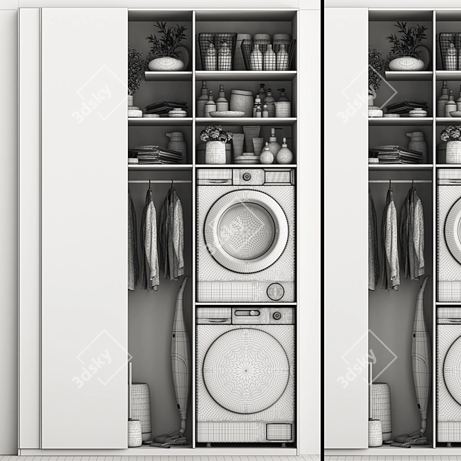 Modern Laundry Room Set 3D model image 7