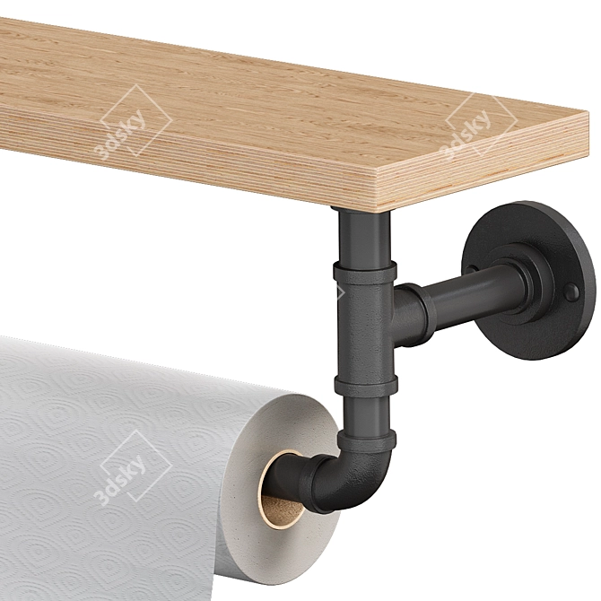 Sleek Wall Mount Paper Towel Holder 3D model image 2