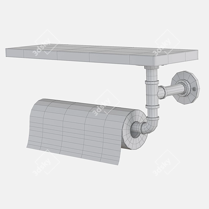 Sleek Wall Mount Paper Towel Holder 3D model image 3