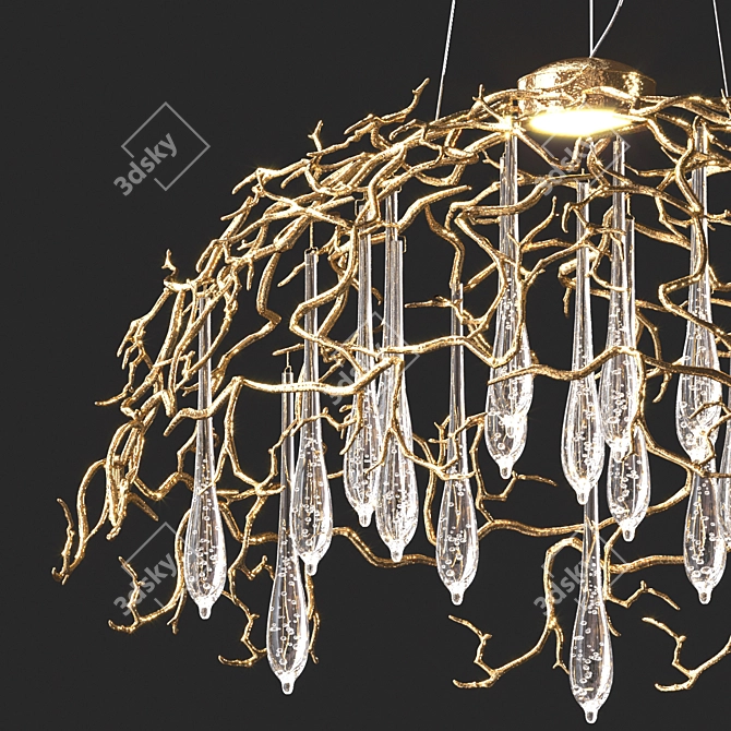 Elegant Handmade Bronze Pendant Lamps - Serip Aqua 3D model image 3