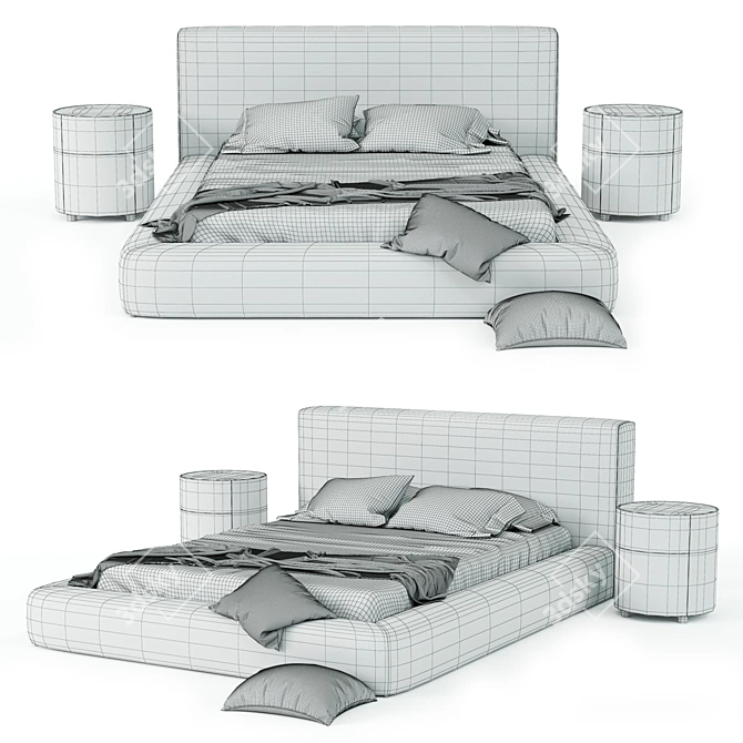 Modern Dawson Bed: Stylish, Durable & Versatile 3D model image 3