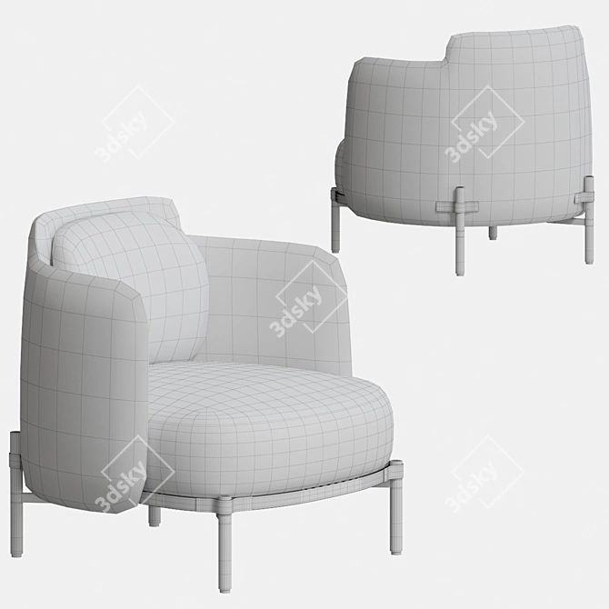 Tape Armchair: Sleek and Modern 3D model image 5