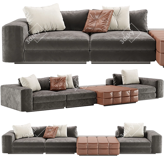 Elegant Lawrence Sofa: Modern Minotti Design 3D model image 1