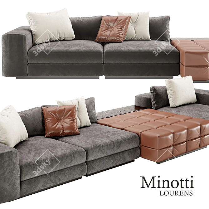 Elegant Lawrence Sofa: Modern Minotti Design 3D model image 3