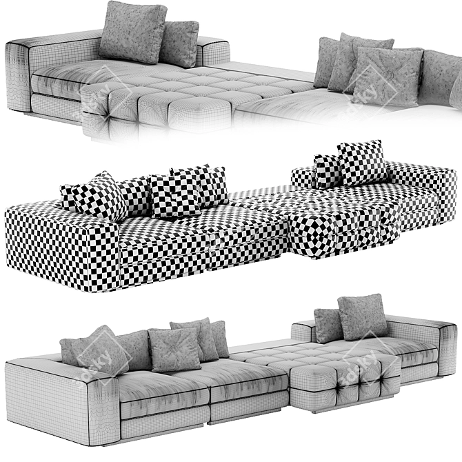 Elegant Lawrence Sofa: Modern Minotti Design 3D model image 4