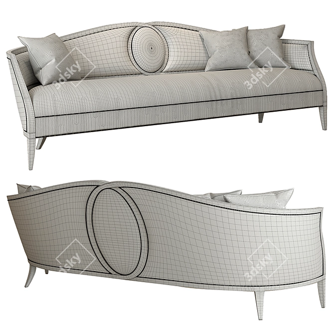 Luxurious Féraud Velvet Sofa 3D model image 3