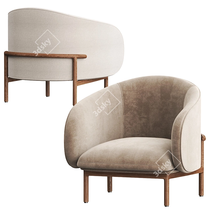 MELA Artisan Armchair: Stylish, Handcrafted Luxury 3D model image 3