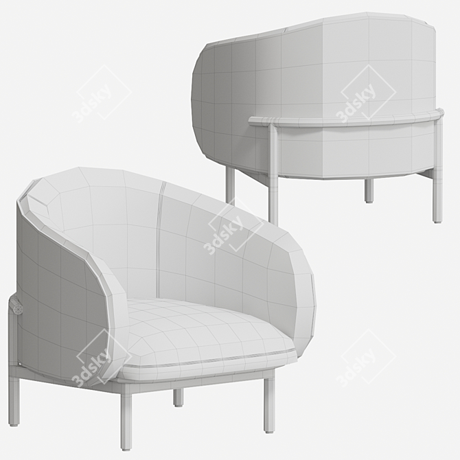 MELA Artisan Armchair: Stylish, Handcrafted Luxury 3D model image 5