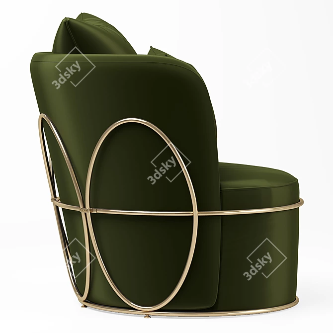 Trussardi Oval Armchair: Iconic Italian Design 3D model image 3