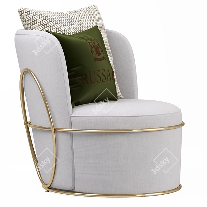 Trussardi Oval Armchair: Iconic Italian Design 3D model image 4