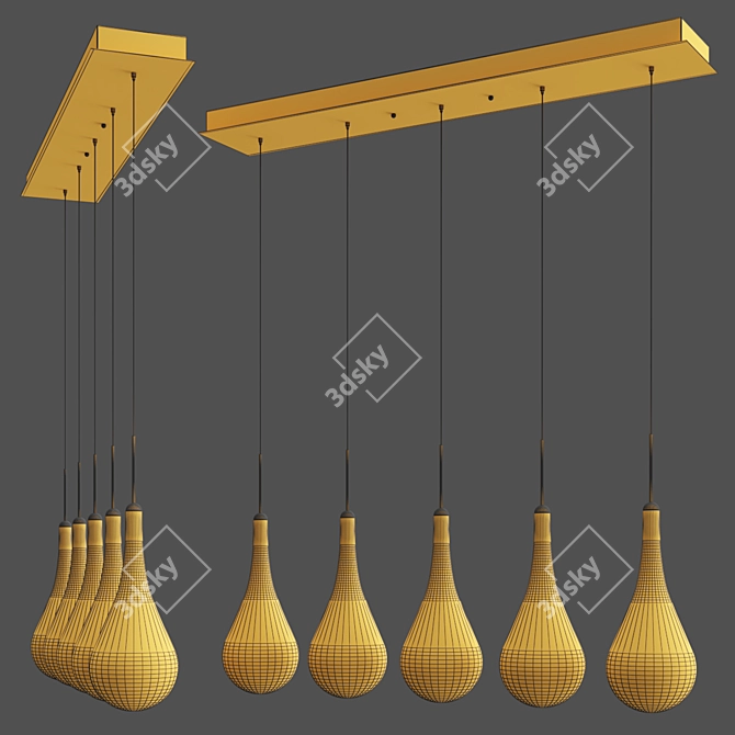 Sleek LED Linear Pendant 3D model image 2