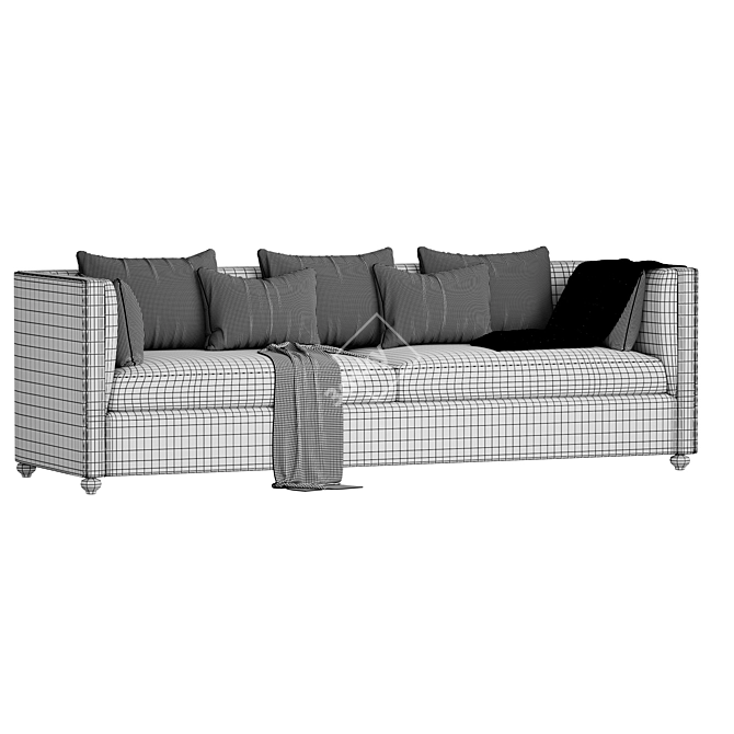 Modern Straight Sofa: Sleek and Stylish 3D model image 2