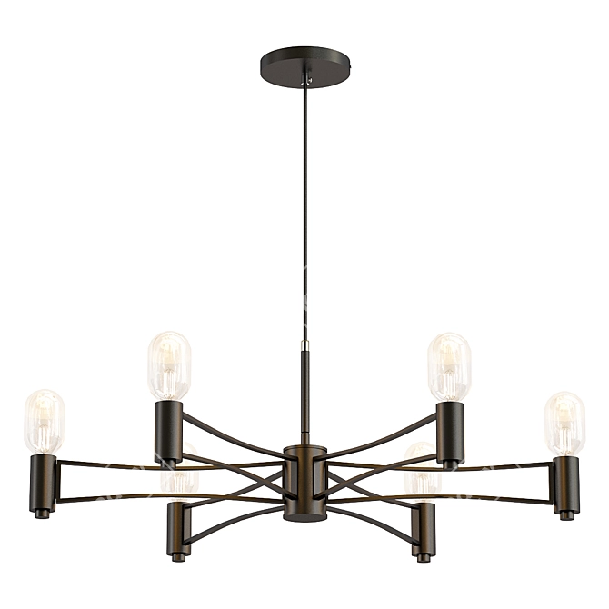 Sleek Drops Chandelier 3D model image 1