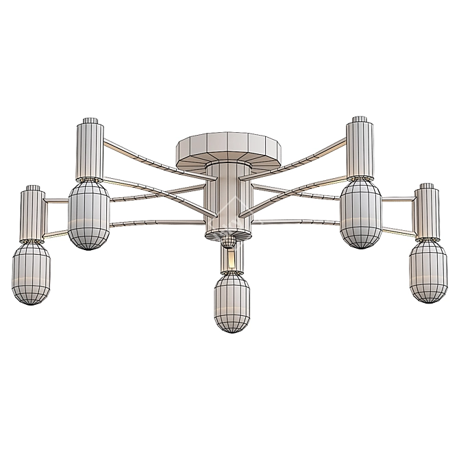 Sleek Tropfen 1523-5U Pendant Light 3D model image 2