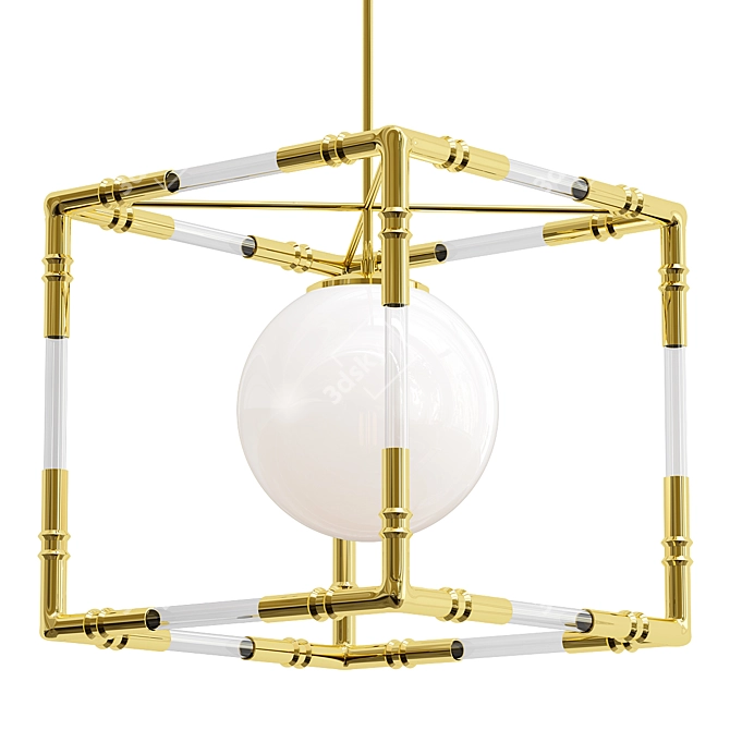 Elegant Bamboo Acrylic Pendant 3D model image 1