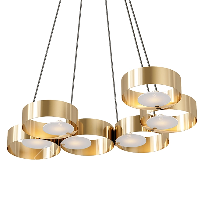 Golden Glow: Contemporary Suspension Light 3D model image 1