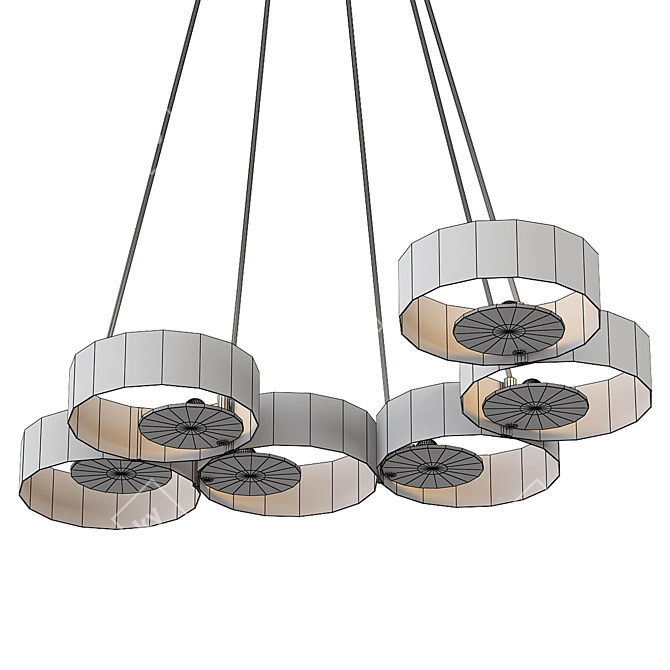 Golden Glow: Contemporary Suspension Light 3D model image 2