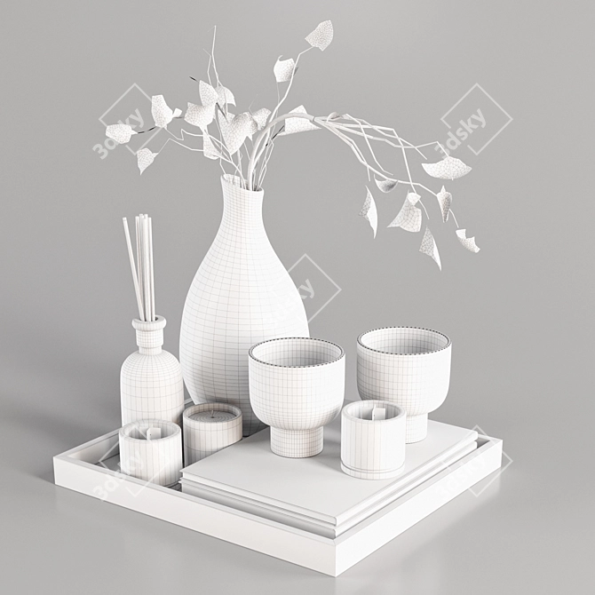Elegant Glass and Branches Set 3D model image 4