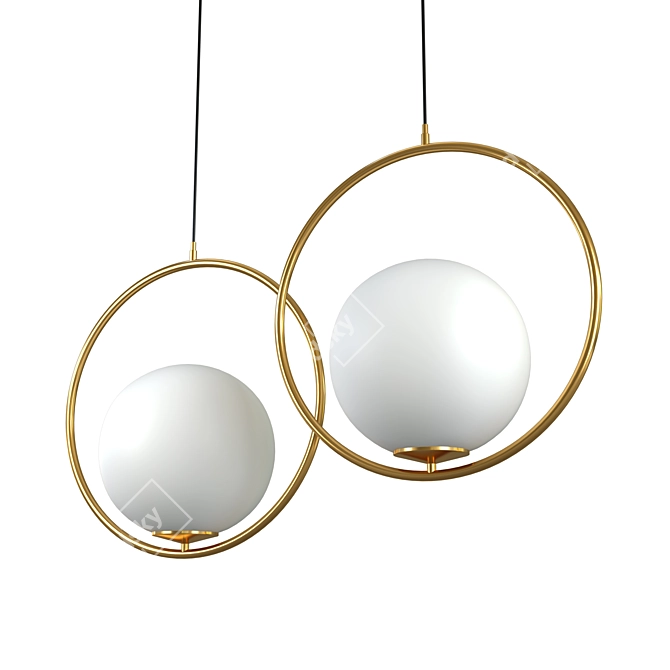 Contemporary Glass Globe Pendant Light 3D model image 1