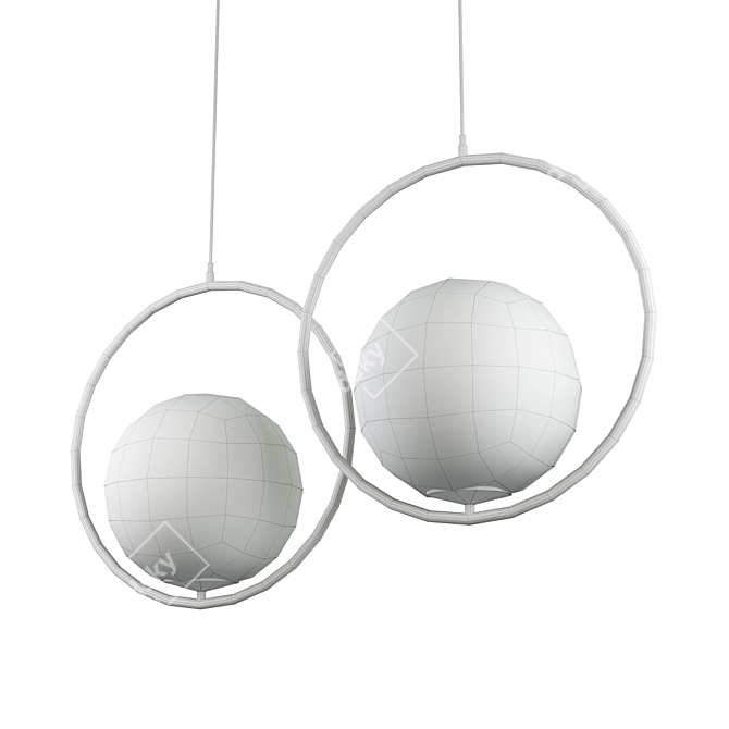 Contemporary Glass Globe Pendant Light 3D model image 2