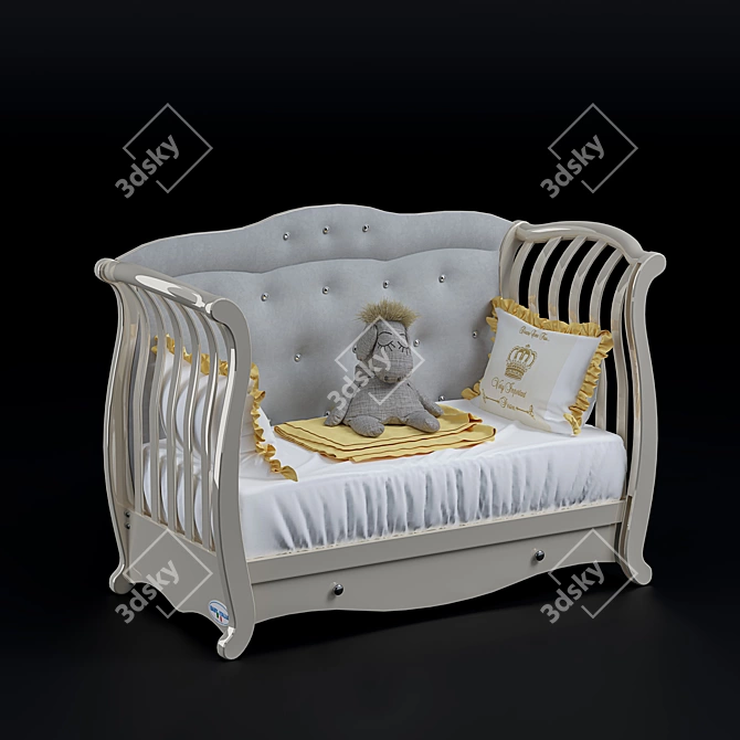 Andrea Vip Baby Bed: Stylish and Spacious 3D model image 3